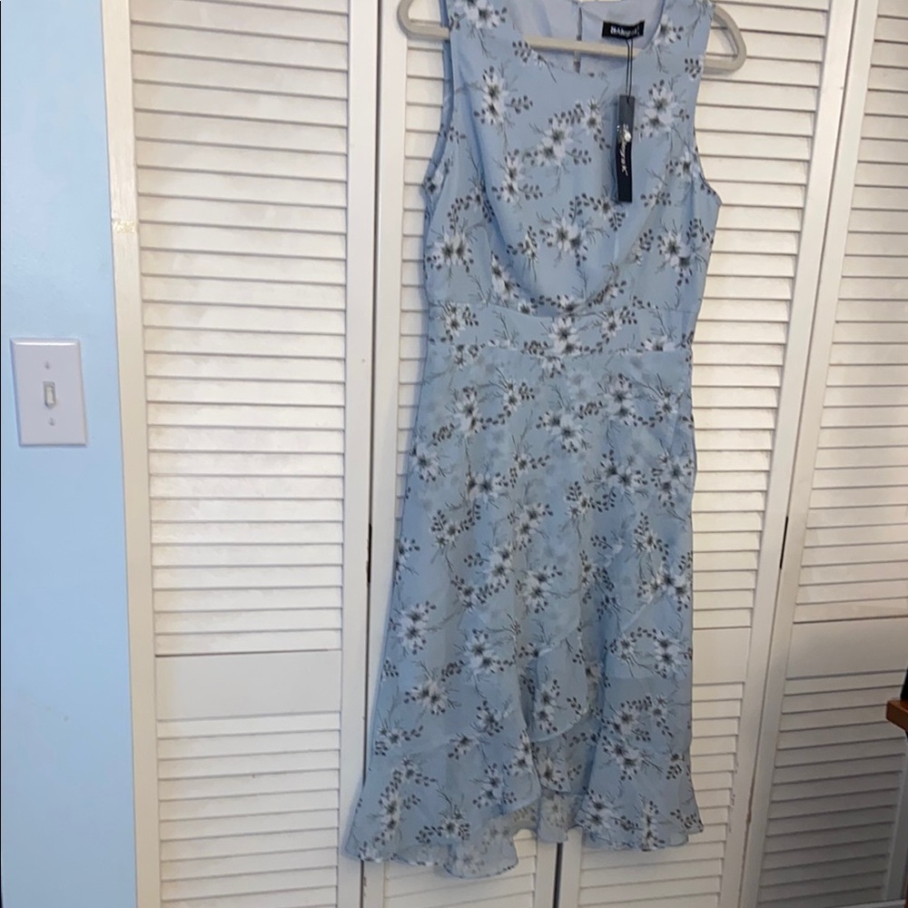 Allegra K Light Blue Floral Midi Dress